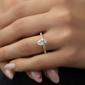 The Lindsey Set With A 1.5 Carat Pear Lab Diamond