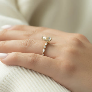 The Lindsey Set With A 1.5 Carat Pear Lab Diamond