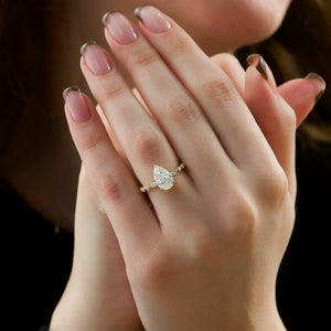 The Lindsey Set With A 1.5 Carat Pear Lab Diamond