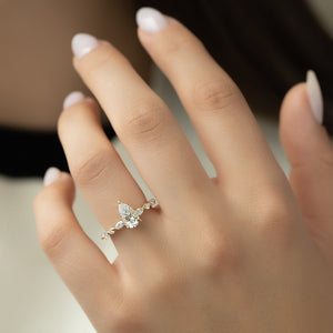 The Lindsey Set With A 1.5 Carat Pear Lab Diamond