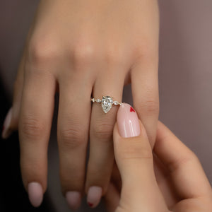 The Lindsey Set With A 1.5 Carat Pear Lab Diamond