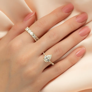 The Lindsey Set With A 1.5 Carat Pear Lab Diamond