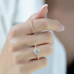 The Lindsey Set With A 3 Carat Round Lab Diamond