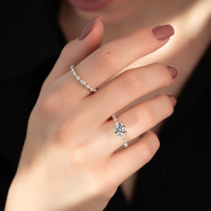 The Lindsey Set With A 3 Carat Round Moissanite