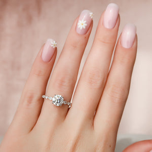 The Lindsey Set With A 3 Carat Round Moissanite