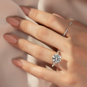 The Lindsey Set With A 3 Carat Round Moissanite