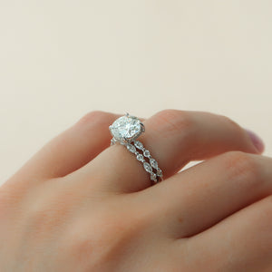The Lindsey Set With A 3 Carat Round Moissanite
