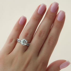 The Lindsey Set With A 3 Carat Round Moissanite
