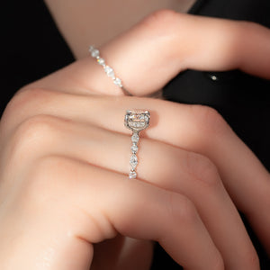 The Lindsey Set With A 3 Carat Round Moissanite