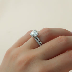 The Lindsey Set With A 3 Carat Round Moissanite