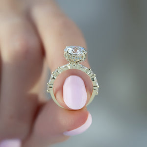 The Lindsey Set With A 3 Carat Round Moissanite