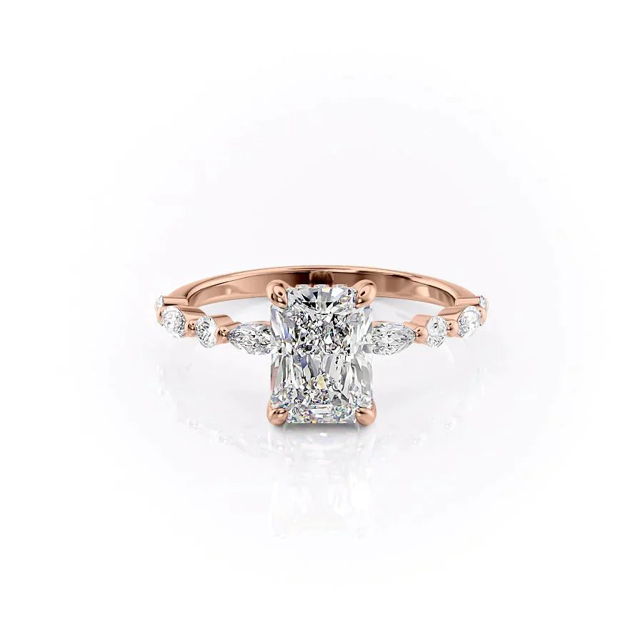 The Lindsey Set With A 1.5 Carat Radiant Lab Diamond