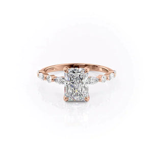 The Lindsey Set With A 3 Carat Radiant Moissanite