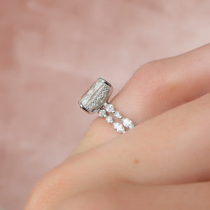 The Lindsey Set With A 3 Carat Radiant Moissanite