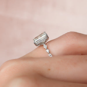 The Lindsey Set With A 3 Carat Radiant Moissanite