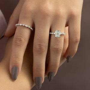 The Lindsey Set With A 3 Carat Radiant Moissanite