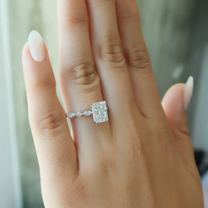 The Lindsey Set With A 3 Carat Radiant Moissanite
