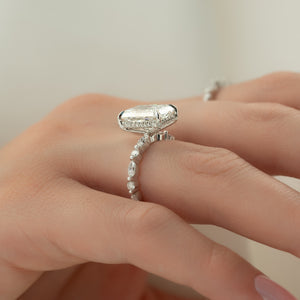 The Lindsey Set With A 3 Carat Radiant Moissanite