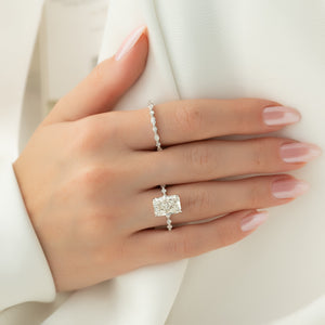 The Lindsey Set With A 3 Carat Radiant Moissanite