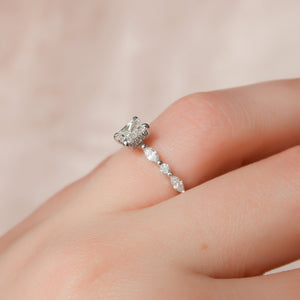 The Lindsey Set With A 3 Carat Radiant Moissanite