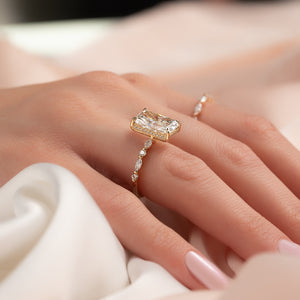The Lindsey Set With A 2 Carat Radiant Moissanite