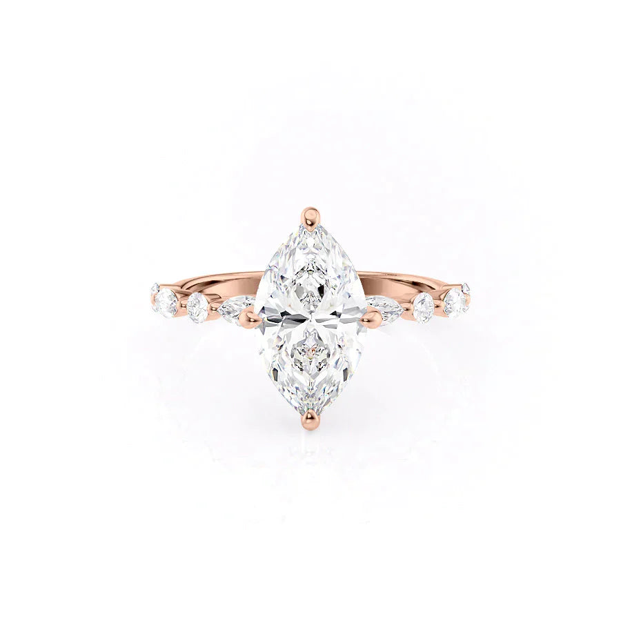 The Lindsey Set With A 1.5 Carat Marquise Lab Diamond