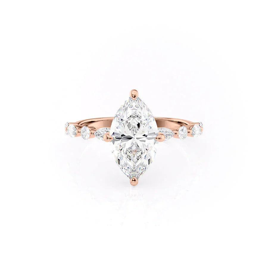 The Lindsey Set With A 5 Carat Marquise Moissanite