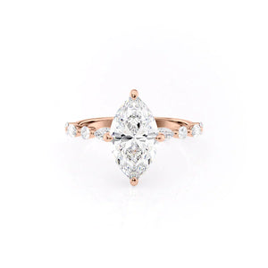 The Lindsey Set With A 3 Carat Marquise Moissanite