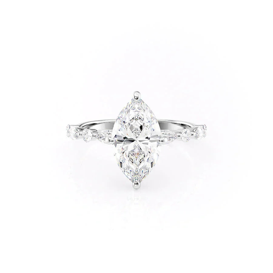 The Lindsey Set With A 2 Carat Marquise Moissanite