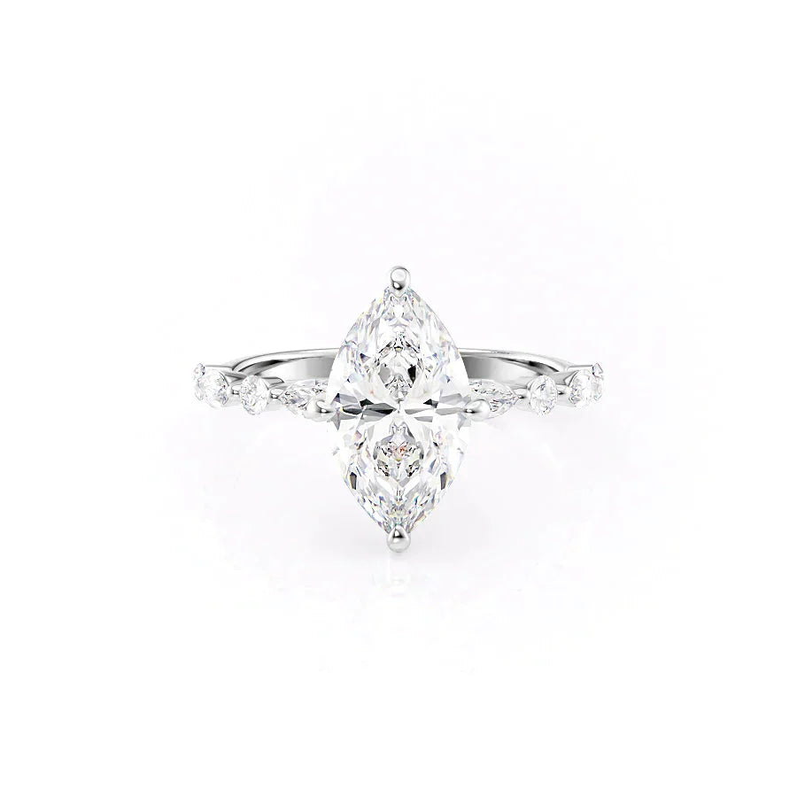 The Lindsey Set With A 1 Carat Marquise Lab Diamond