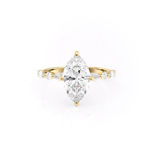 The Lindsey Set With A 3 Carat Marquise Moissanite