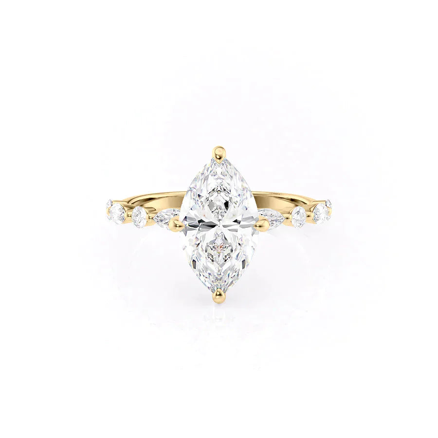 The Lindsey Set With A 1 Carat Marquise Lab Diamond