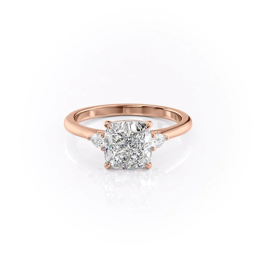 The Pears Liv Set With A 2 Carat Cushion Lab Diamond