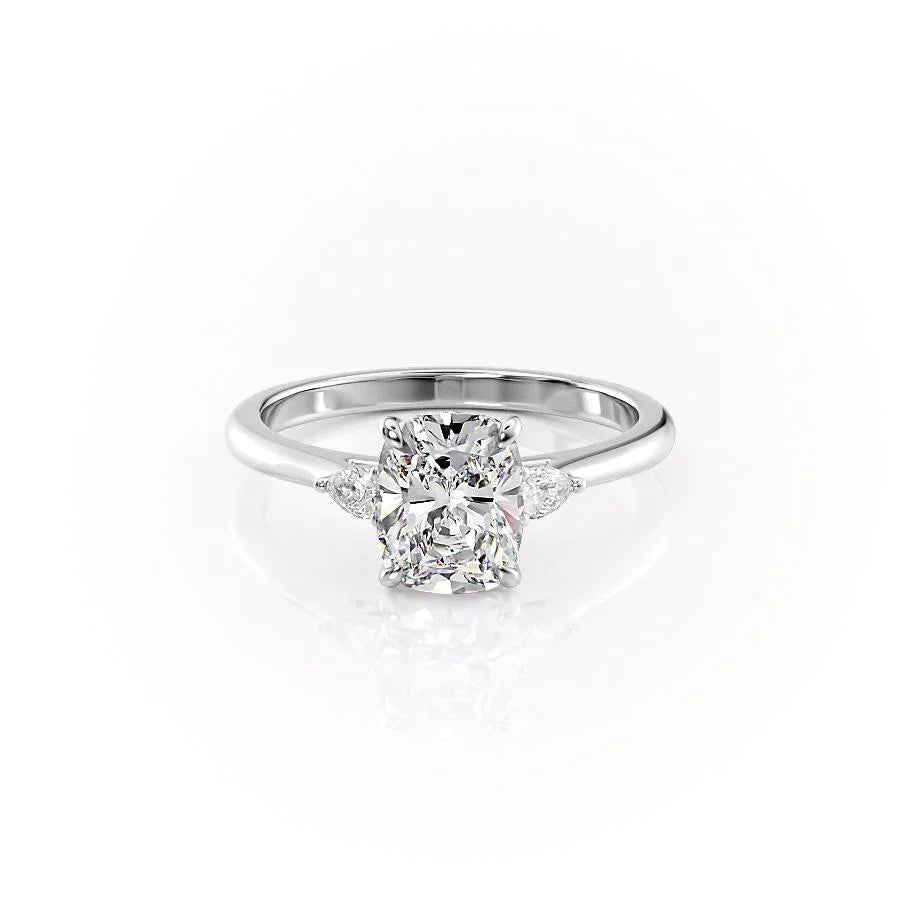The Pears Liv Set With A 5 Carat Elongated Cushion Moissanite