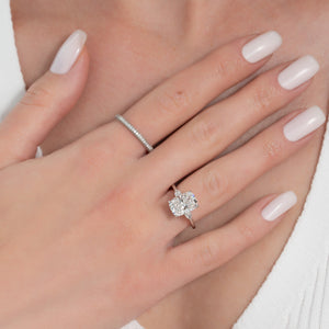 The Pears Liv Set With A 3 Carat Elongated Cushion Moissanite