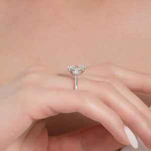 The Pears Liv Set With A 3 Carat Elongated Cushion Moissanite