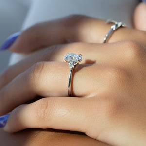 The Pears Liv Set With A 2 Carat Oval Moissanite