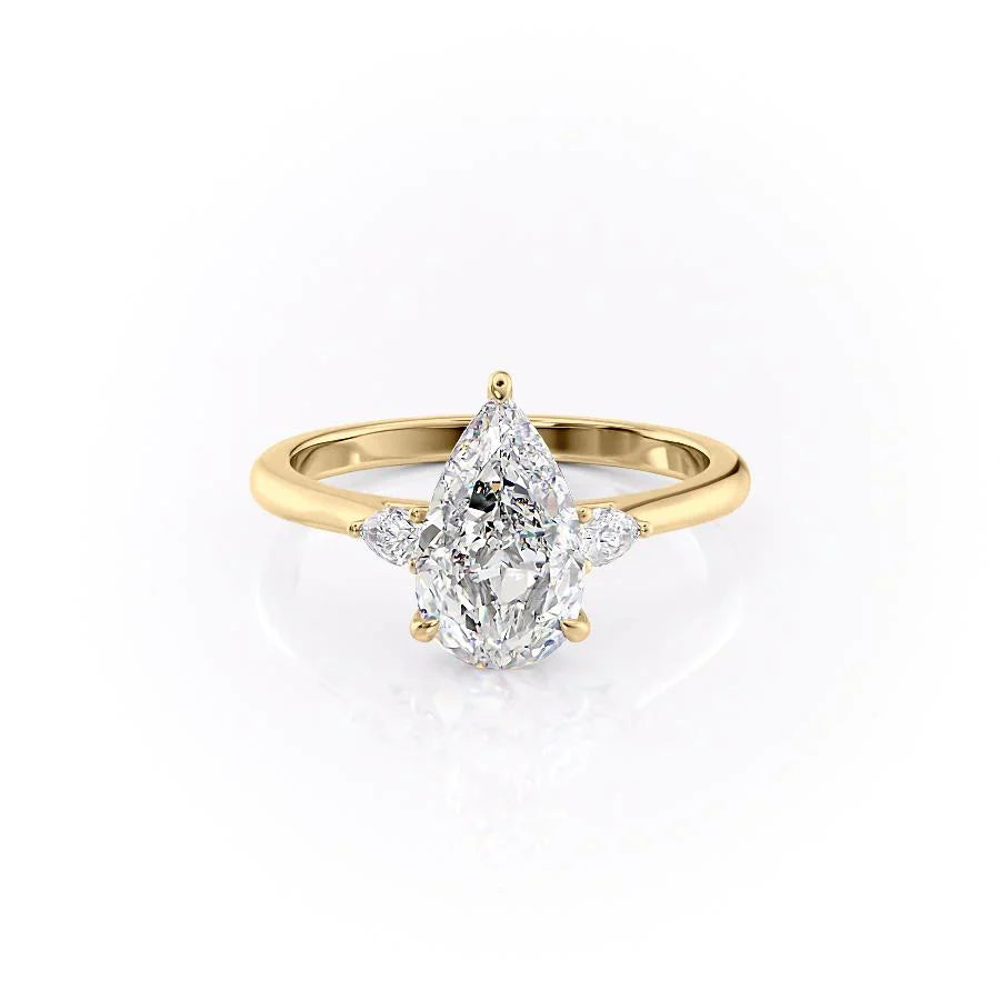 The Pears Liv Set With A 3 Carat Pear Moissanite
