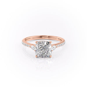 The Pave Pears Liv Set With A 1 Carat Cushion Lab Diamond