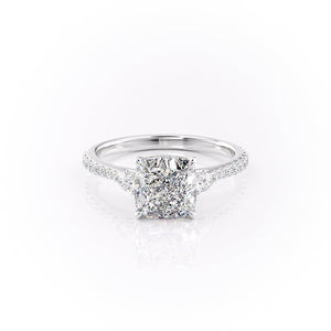 The Pave Pears Liv Set With A 1 Carat Cushion Lab Diamond
