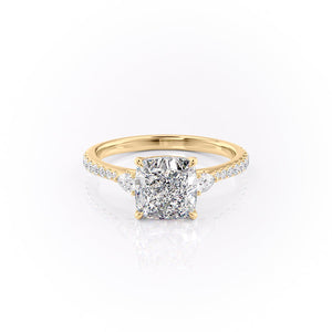 The Pave Pears Liv Set With A 3 Carat Cushion Lab Diamond