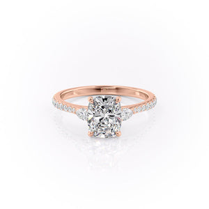 The Pave Pears Liv Set With A 3 Carat Elongated Cushion Lab Diamond