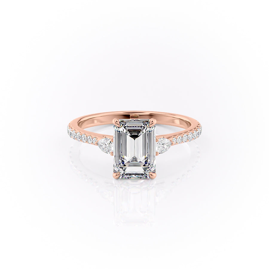 The Pave Pears Liv Set With A 1 Carat Emerald Lab Diamond