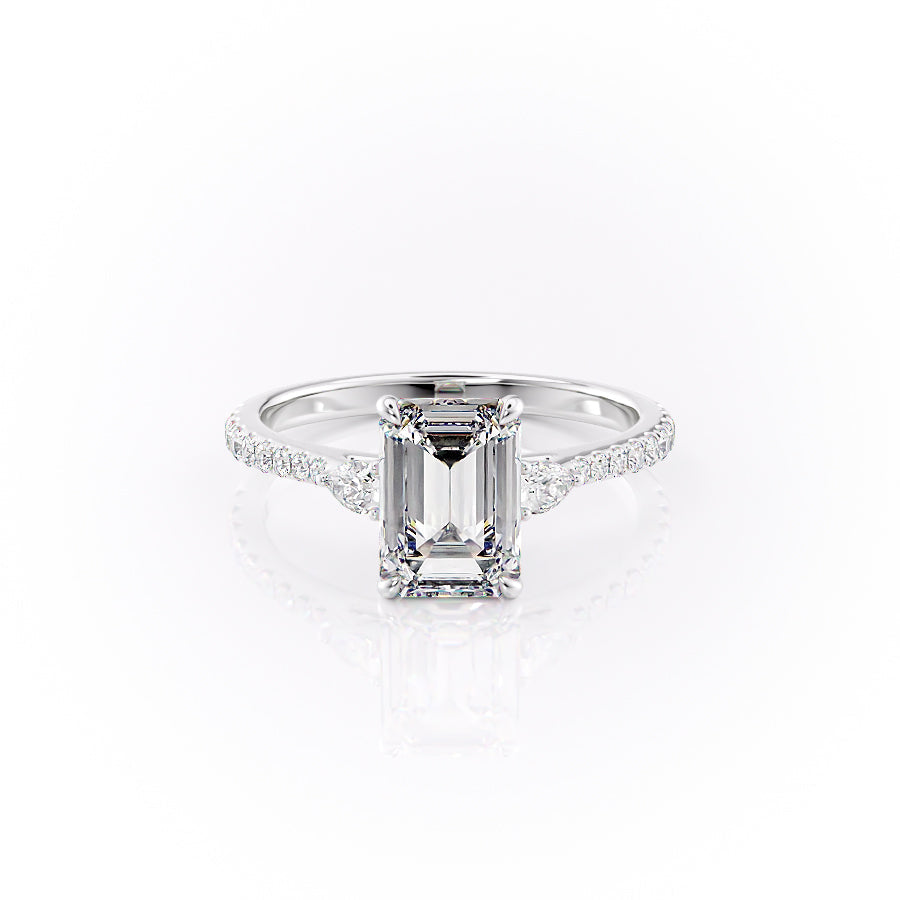The Pave Pears Liv Set With A 2 Carat Emerald Lab Diamond