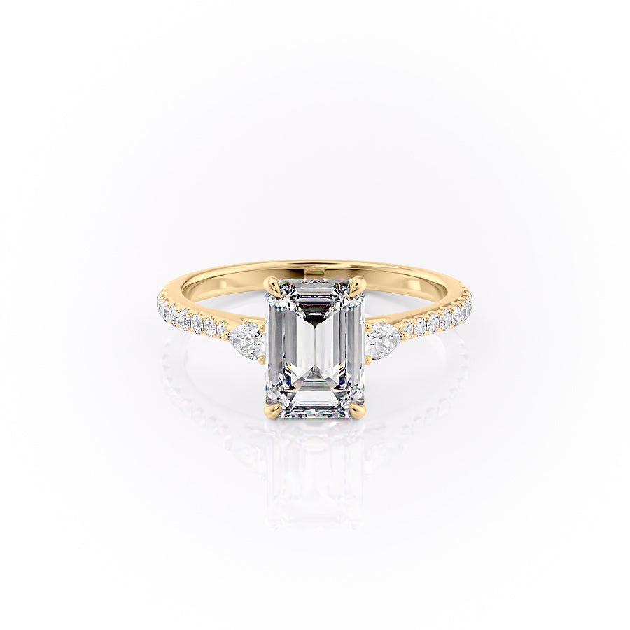 The Pave Pears Liv Set With A 1.5 Carat Emerald Lab Diamond