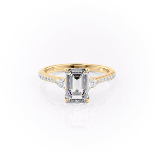 The Pave Pears Liv Set With A 3 Carat Emerald Lab Diamond