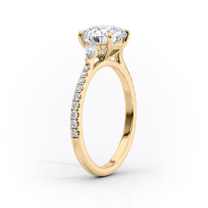 The Pave Pears Liv Set With A 1 Carat Emerald Lab Diamond