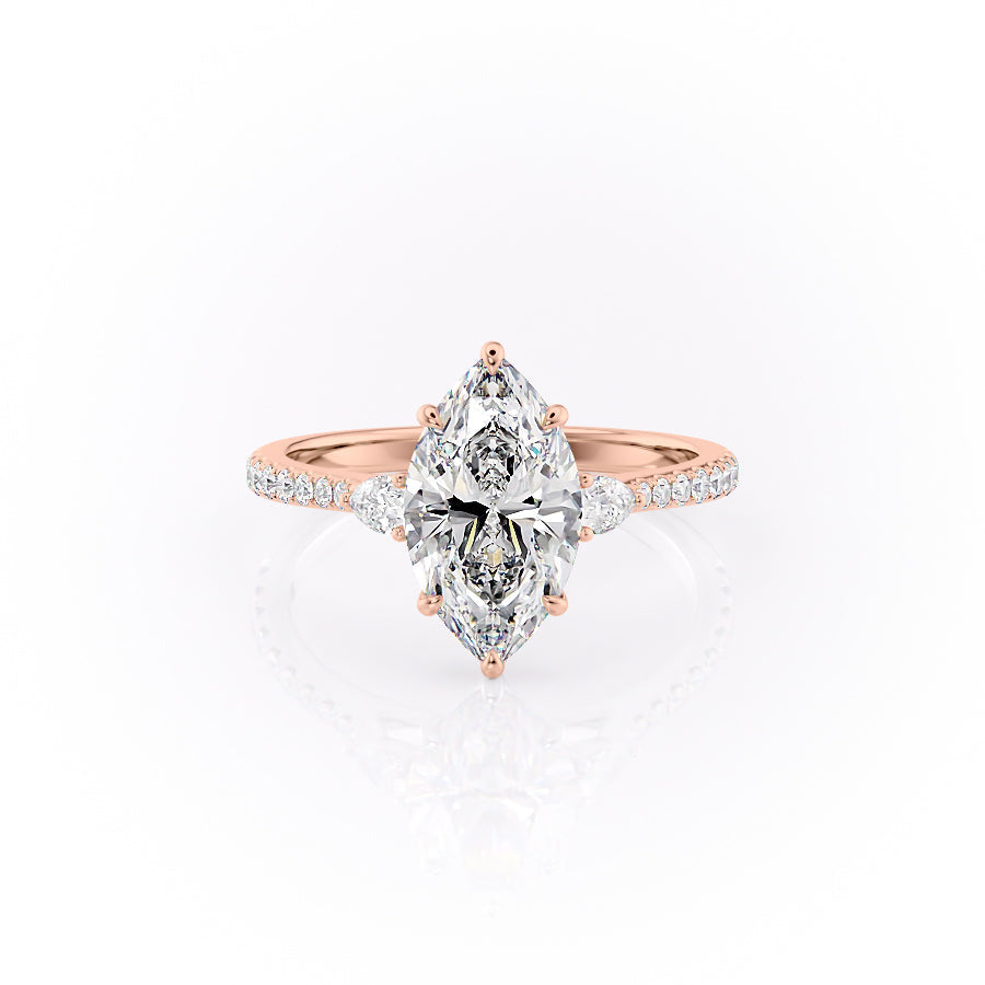 The Pave Pears Liv Set With A 3 Carat Marquise Lab Diamond