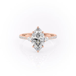 The Pave Pears Liv Set With A 3 Carat Marquise Lab Diamond