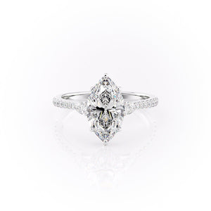 The Pave Pears Liv Set With A 3 Carat Marquise Lab Diamond